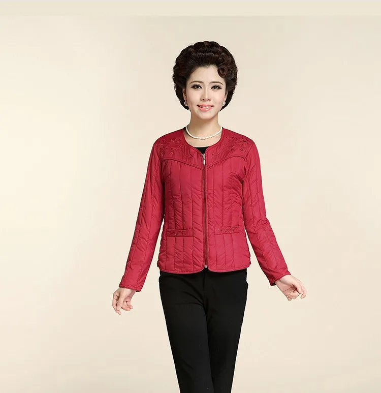 

2018 New Style Winter Cotton Coat Inner Wearing Large Size Korean-style Slim Fit Cotton-padded Jacket Tops Middle-aged WOMEN'S A