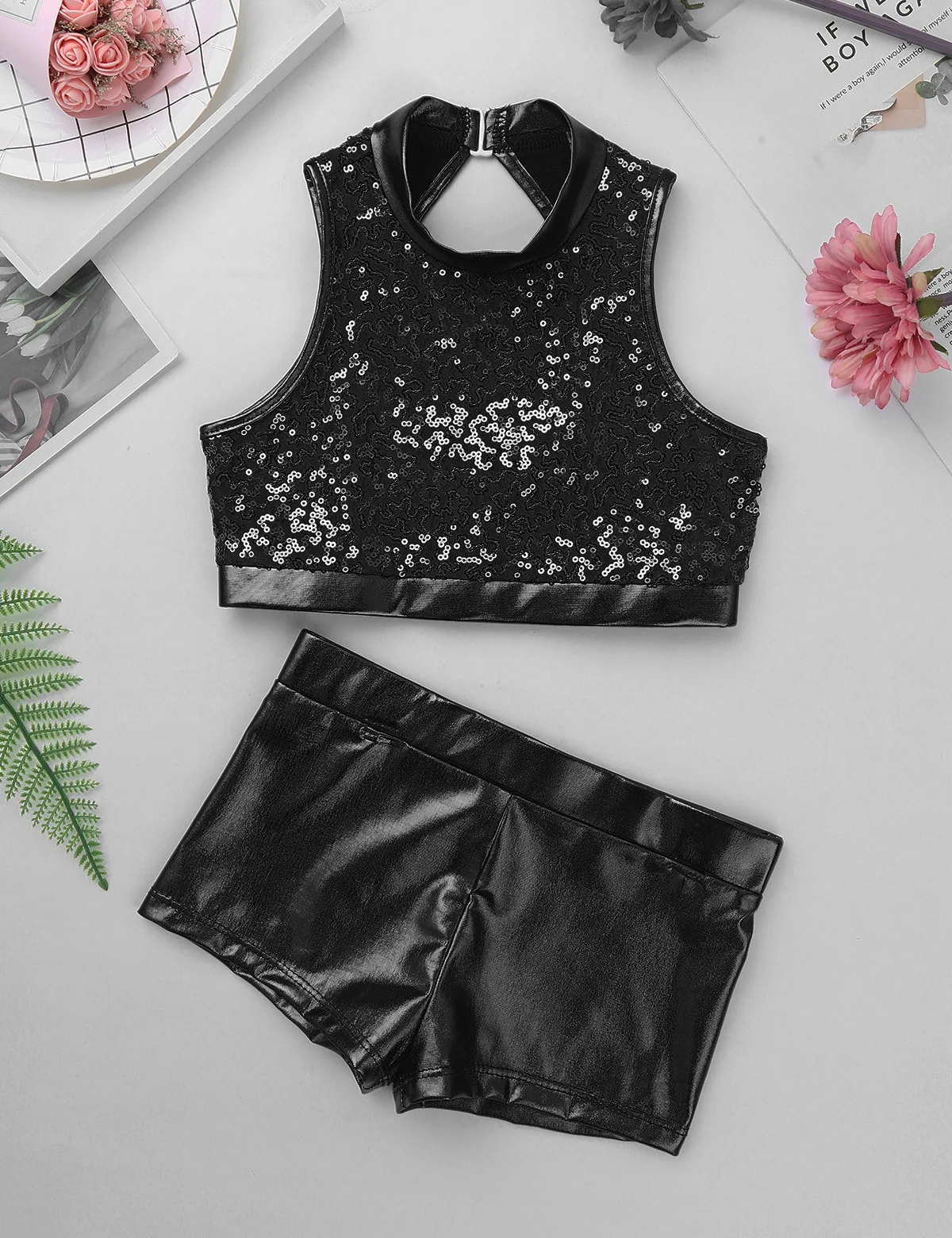 Sequins Kids Girls Jazz Dance Costumes Ballet Gymnastics Leotard Shorts Set for Birthday Gift Ballet Class Performance Clothes Sequins Kids Girls Jazz Dance Costumes Ballet Gymnastics Leotard Shorts Set for Birthday Gift Ballet Class Performance Clothes