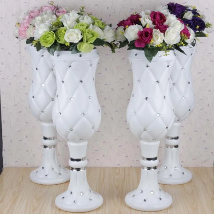 

2pcs 75cm tall wedding vase plastic Set auger . flower tub for wedding decorations