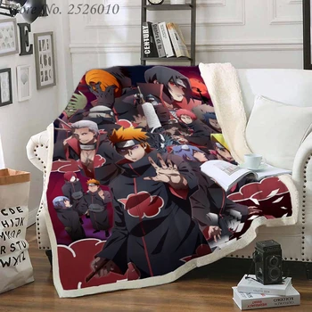 

NEW Throw Blanket Anime Naruto 3D Velvet Plush Blanket Bedspread for Kids Girls Sherpa Blanket Couch Quilt Cover Travel 10