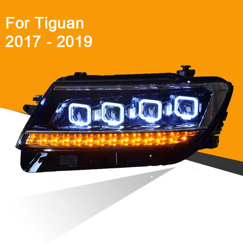 Светодиодные фары в сборе 1 пара для Volkswagen Tiguan 2017 2018 2019 с светодиодный ным ДХО