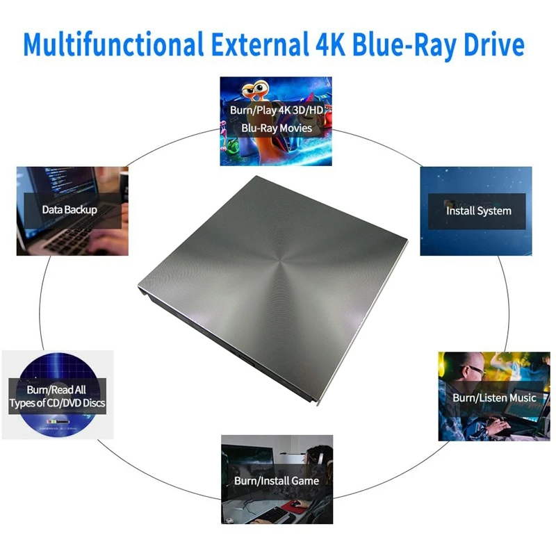 External 3D Blu Ray DVD Drive USB 3.0 BD CD DVD