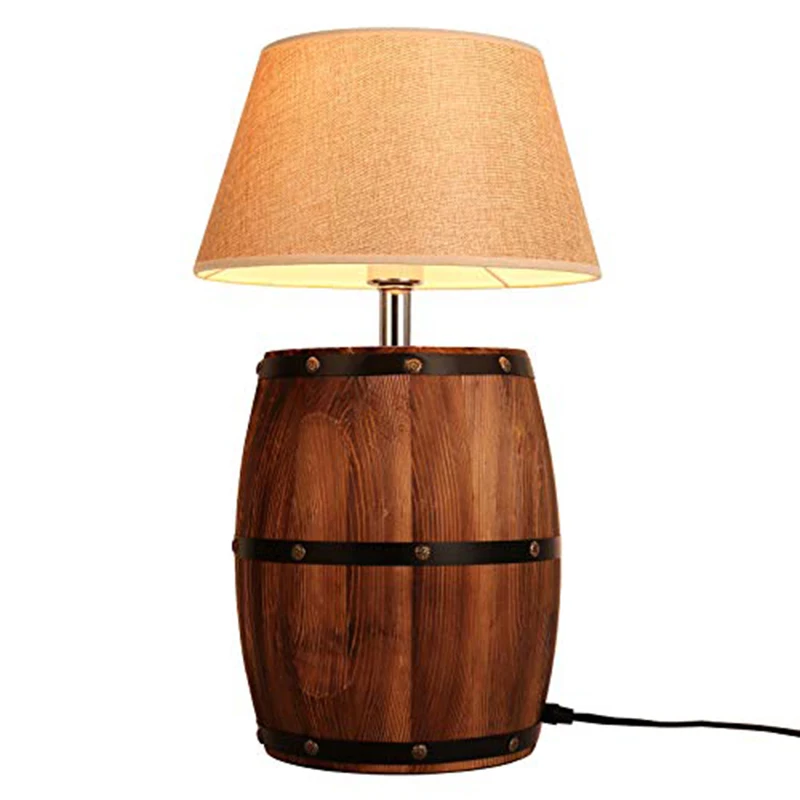 

Nordic modern natural barrel decoration lighting table lamp bedroom bedside night light bar cafe restaurant creative desk lights