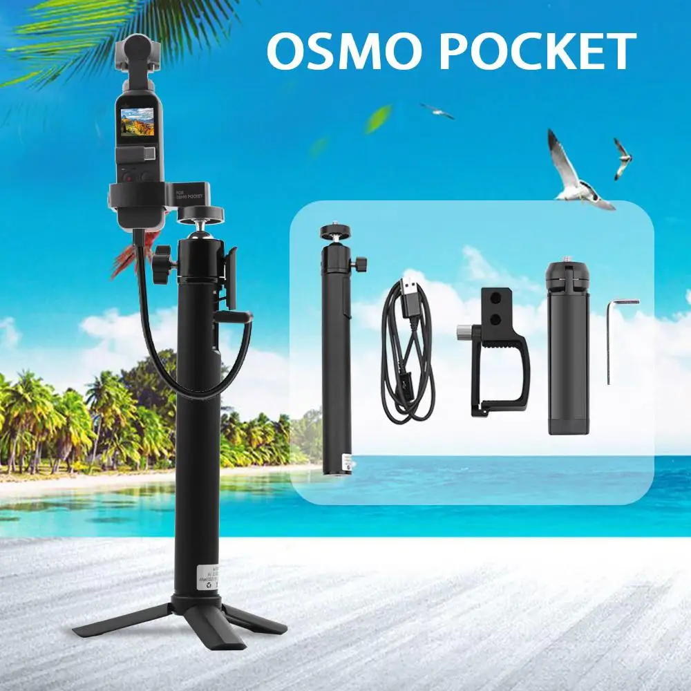 Selfie Stick for DJI Osmo Action power bank Handheld Power Bank Battery Hand Grip Extension Monopod r60 | Электроника