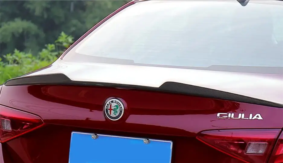 Углеродное волокно заднего крыло багажника выступ Спойлеры подходит для Alfa Romeo Giulia