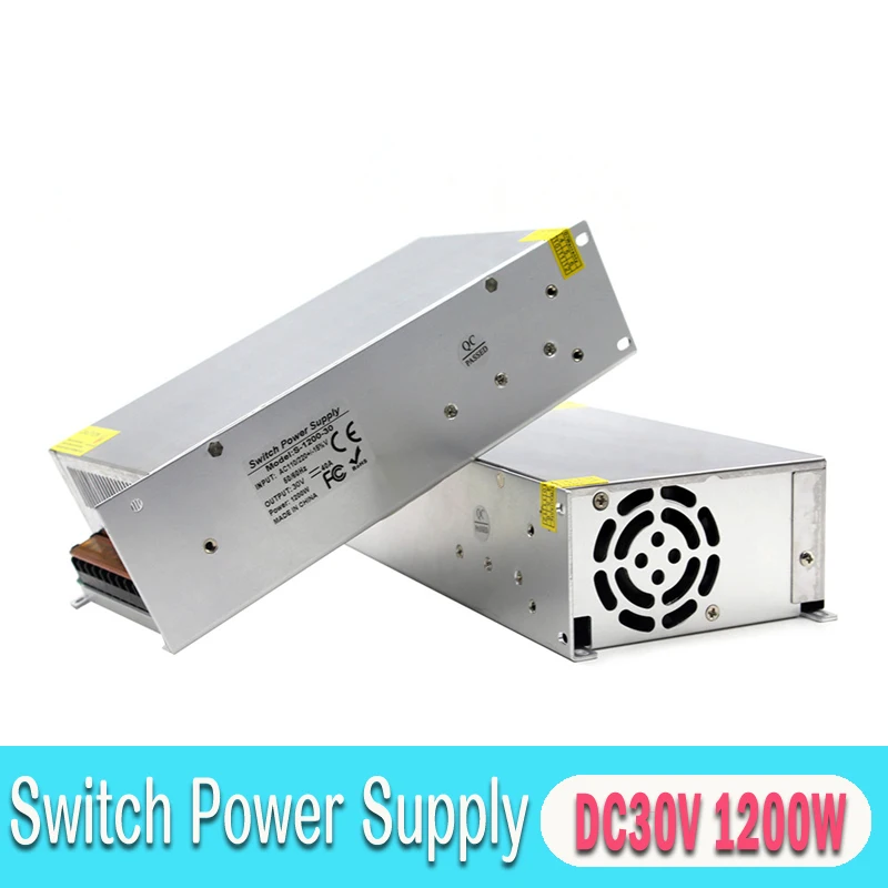 1200 Вт 30 В DC источник питания трансформатор привод 110 В 220 В AC DC30V импульсный источник питания для светодиодного освещения монитор cctv шаговый