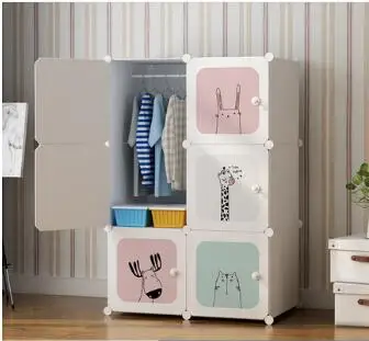 DIY Пластиковая Складная портативная мебель для хранения, когда четверть шкаф, шкаф, мебель для спальни, шкаф для спальни pf102201 - Цвет: 6door 1hang
