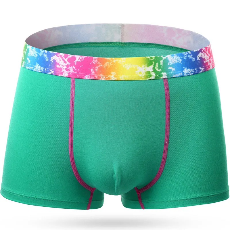 Green 2pcs DENNYLITER 2 шт./партия модальные мужские нижнее белье мужские боксеры мужские Трусы Дышащие Боксеры мужские плетеные трусы удобные шорты - Цвет: Green 2pcs