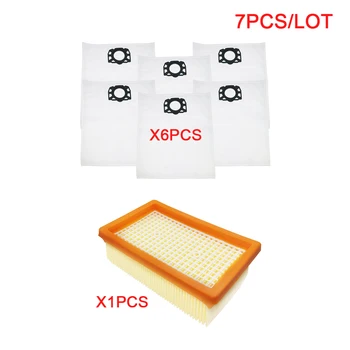 

7Pcs/lot 6pcs Vacuum Cleaner Dust Bags and 1pc Filter for Karcher MV4 MV5 MV6 WD4 WD5 WD6 for Karcher WD4000 to WD5999