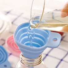 1 шт. Мини Складная воронка силиконовая Складная воронка Складные портативные лейки подвешиваются бытовые жидкие дозирующие кухонные инструменты