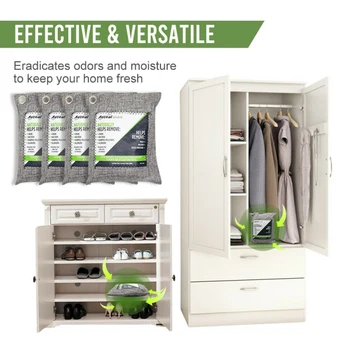 

1 Pack Air Purifying Bags Nature Fresh Charcoal Bamboo Air Purifying Bag Mold Odor Purifier Bamboo Charcoal non-woven Fabric