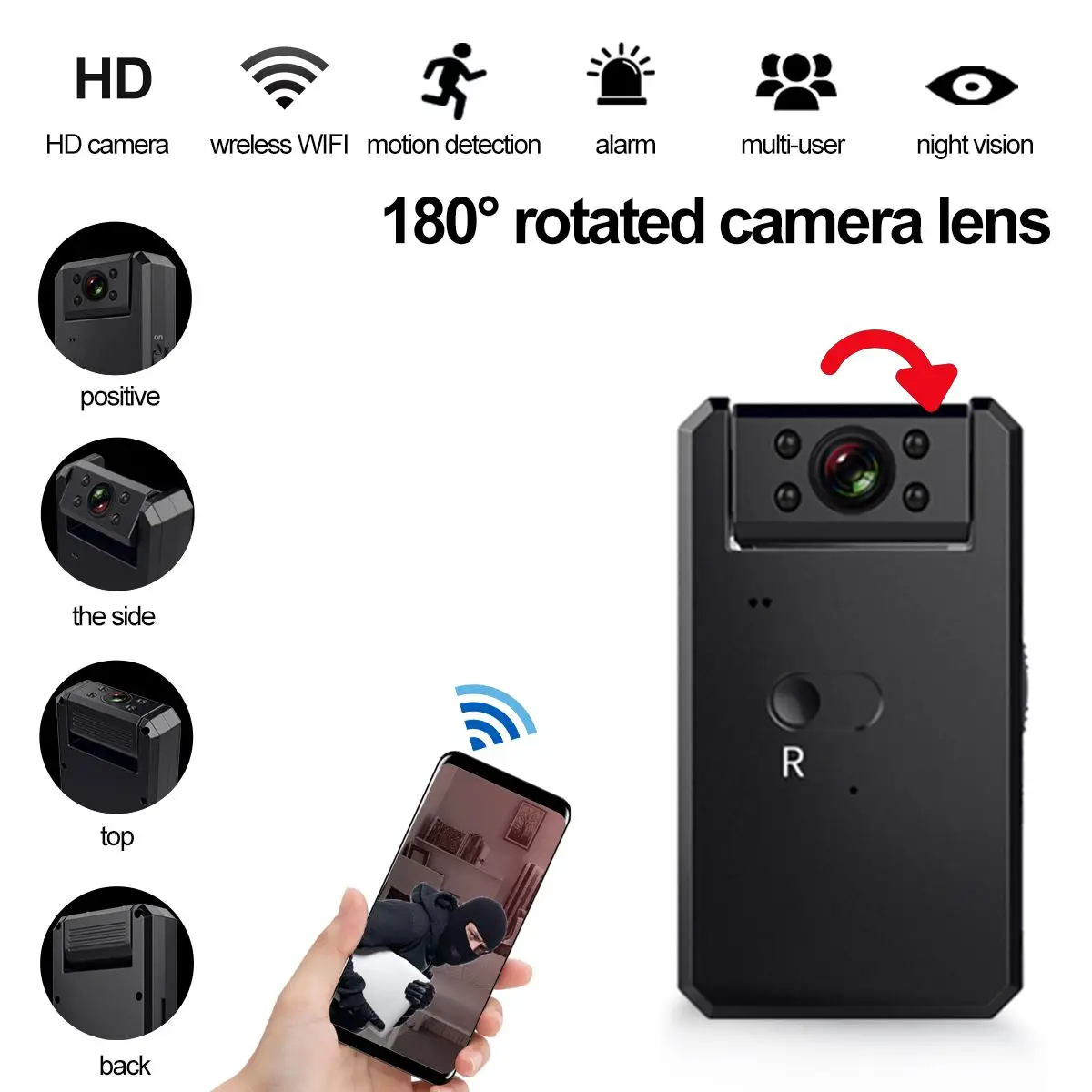 Wi Fi видеокамера IR HD Беспроводная мини камера умное ночное видение видео микро