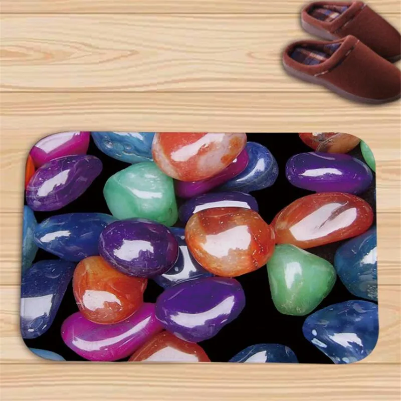 colorful stone Мульти-стиль, коврик для ванной комнаты, Противоскользящий коврик для ванной, впитывающий ковер, с принтом, коврик для туалета, кухонный пол, Tapis Salle De Bain - Цвет: colorful stone