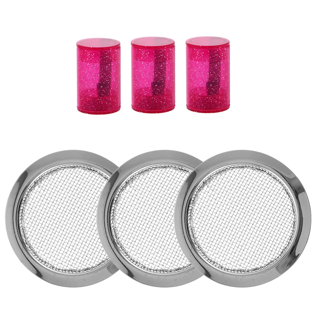 Ukulele Finger Shot Rhythm Sand Shaker Hammer with Guitar Sound Hole Inserts Screen Speaker Grill for Dobro Guitar Accessory