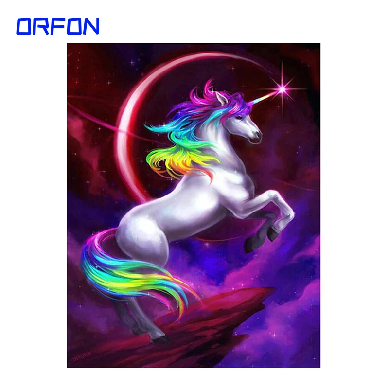 ORFON DIY Frame unicorn Painting By Numbers Combination Unique Gift Wall Art Picture Artworks Home Decor40x50cm | Дом и сад