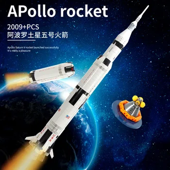 

king 80013 With LED Apollo Saturn V Building blocks bricks Compatible lepinglys 21309 Assembly Kids Christmas Toys Gifts
