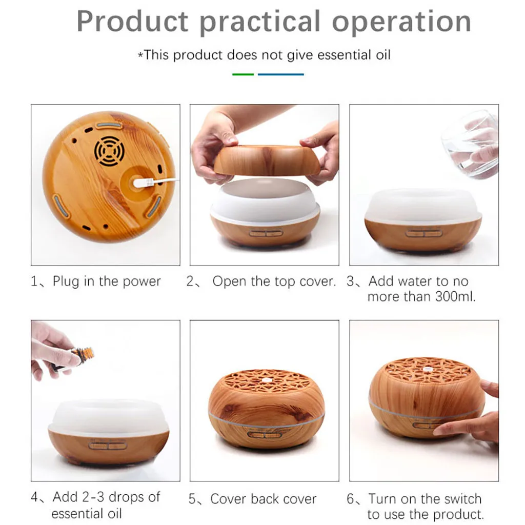 Air Mute Humidifier Essential Oil Diffuser LED Aromatherapy Humidifier Ultrasonic humidifier Mute Aromatherapy Air humidifier
