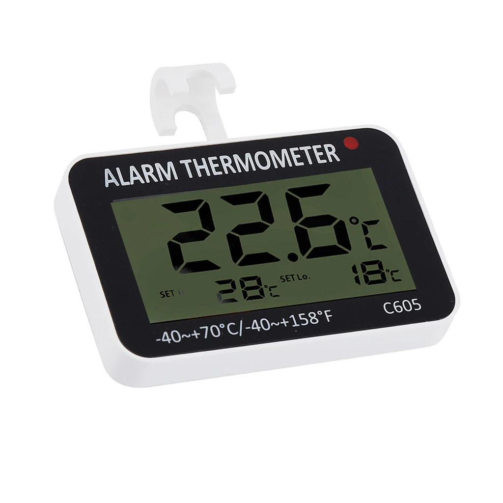 ABS LCD Digital Refrigerator Freezer Thermometer Temperature Meter With Hook