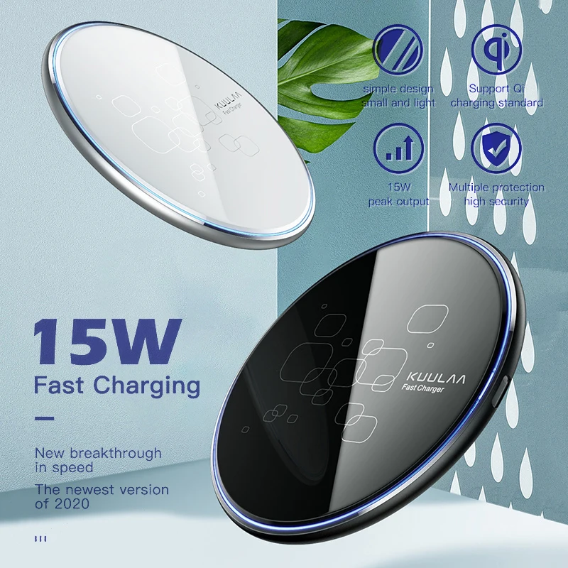 

7.5/10W/15W Qi Wireless Charger For Xiaomi Mi 9 Pro Mirror Wireless Charging Pad Fast Charger For IPhone 11 X XS Max XR 8 Plus