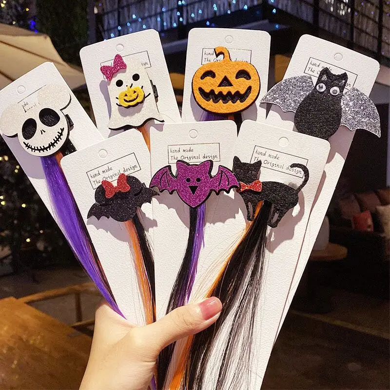 

DISCICI 2020 New Girls Cute Halloween Braid Hair Ornament Headband Children Scrunchie Rubber Band Fashion Accessories WSH1050