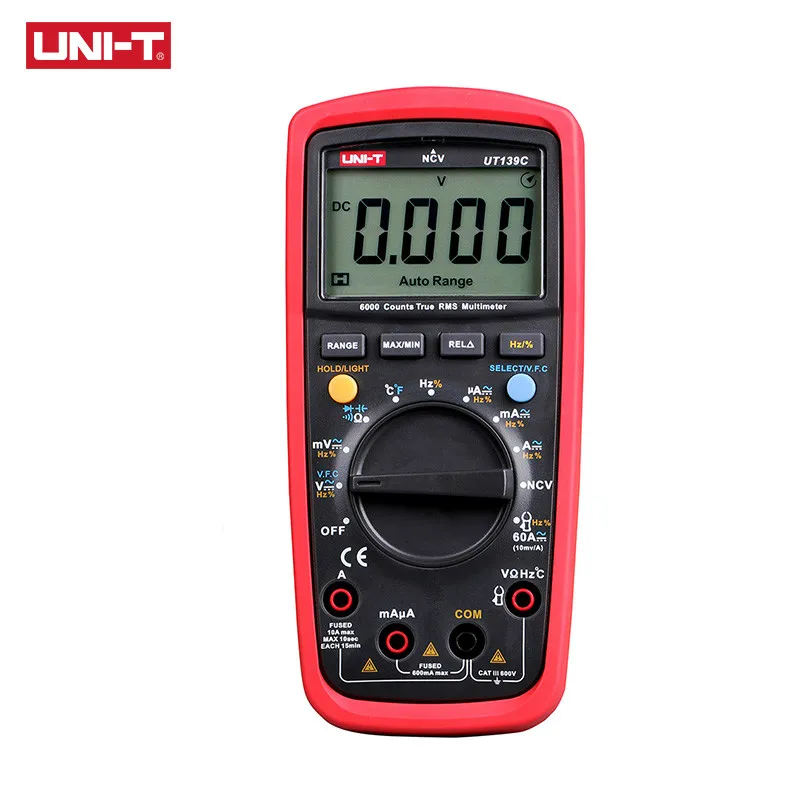 

UNI-T UT139C UNIT Digital Multimeter Auto Range True RMS Meter Capacitor Tester Handheld 6000 Count Voltmeter Temperature
