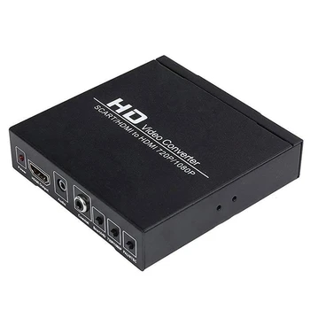 

PAL / NTSC SCART and HDMI to HDMI Video Converter Box 1080P Upscaler with 3.5mm and Coax o Output for Game Consoles / DVD /