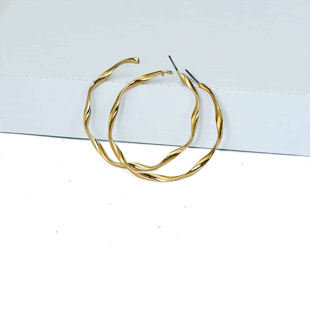 design 1 Chadestinty витые серьги-кольца для женщин, большая золотая серебряная круглая серьга круга, ювелирные изделия для ночного клуба, женские петлевые серьги - Окраска металла: design 1
