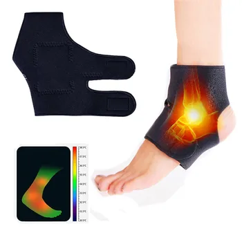 1 Paar Toermalijn Zelf Verwarming Magnetische Therapie Voet Enkel Pad Massage Riem Pad Protector Voor Oudere Outdoor Winter Herfst Sport