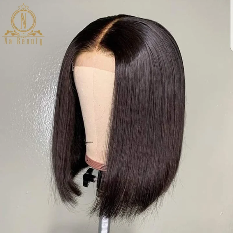 perruque de cheveux humains en dentelle de faux cuir chevelu pour les femmes noires