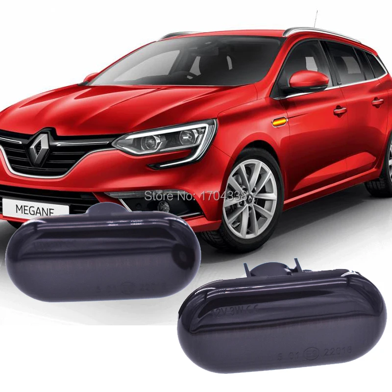 

2x Led Dynamic Side Marker Turn Signal Light For Renault Clio Espace Kangoo Laguna Megane Scenic Master