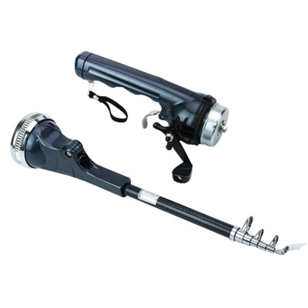 Vara de Pesca Carretel com Linha de Pesca para a Pesca Dobrável Mini Haste Telescópica Pólo Durável Portátil Epóxi 134cm 1 Varas de pescar