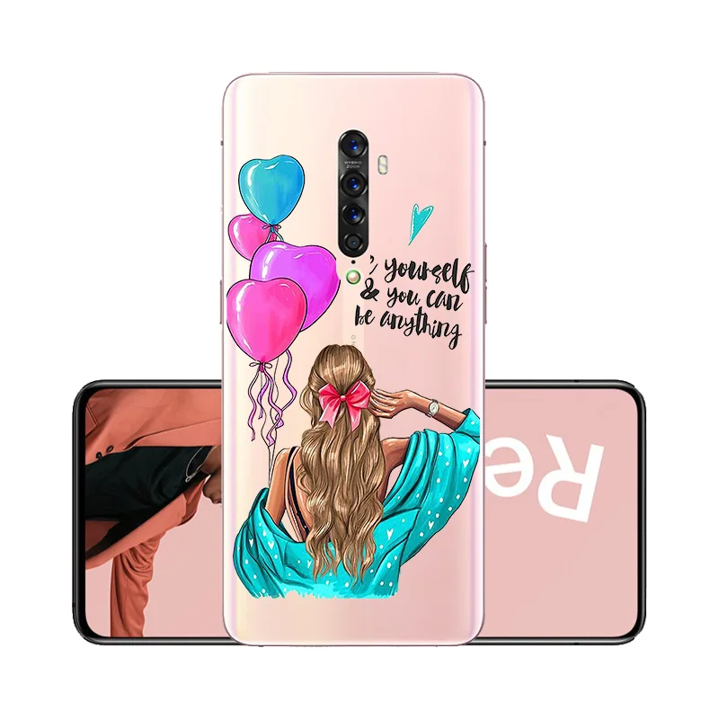 Прозрачный чехол для OPPO Reno 2 Z 2Z 2F Reno2, Модный чехол Super Mom для маленькой девочки, чехол для Oppo A9 A5 A1K Realme C2, чехол Etui - Цвет: W115