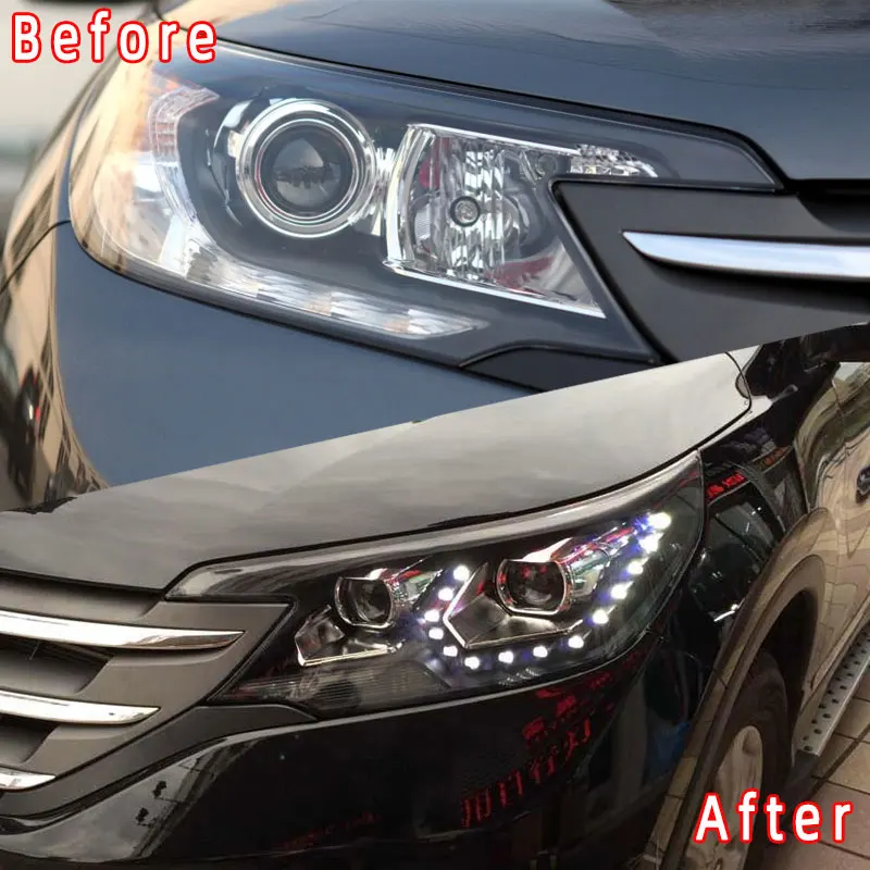 Светодиодный головной свет для Honda CRV 2012 до года светодиодный налобный фонарь модифицированный в сборе черный цвет LF