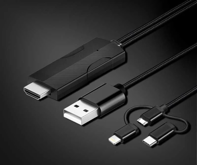 Для iPad 4K HDMI кабель тот же экранный преобразователь Micro USB/type C к Hdmi 4K адаптер высокой четкости кабели для iphone Xr Android