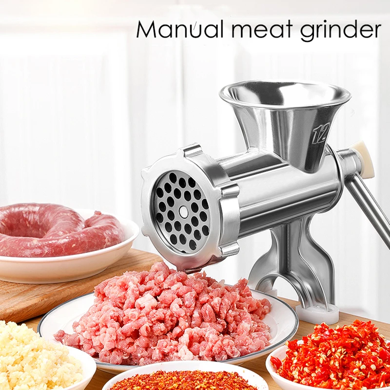Meat Grinder Manual Pasta Kitchen Gadget Enema coloursilver 1pcs 【代引不可】