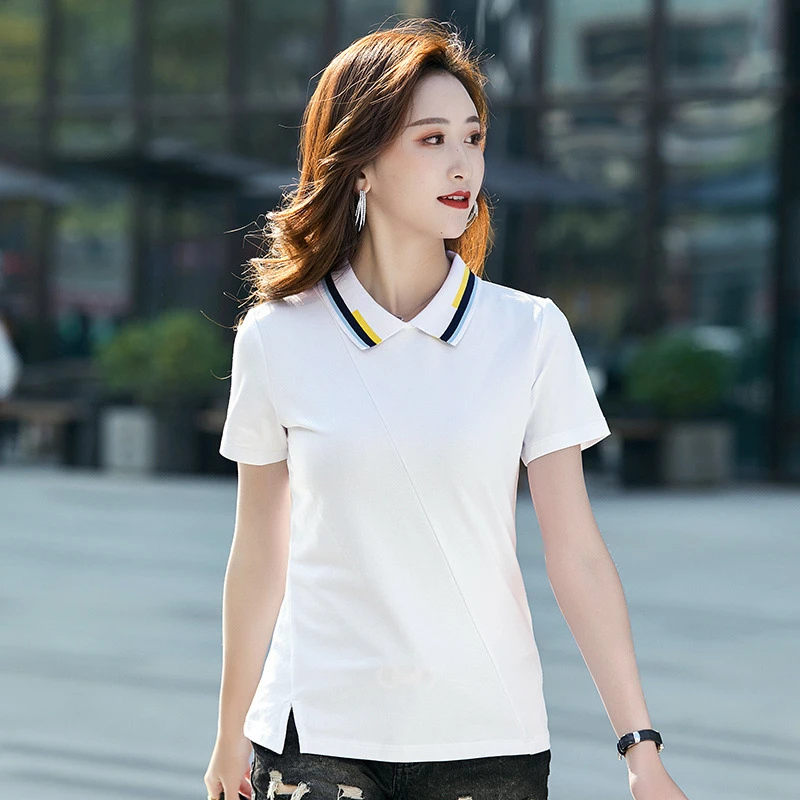 de manga corta para Mujer, camiseta informal, Polos de algodón Mujer, camisetas para Mujer, para Mujer|Camisas - AliExpress