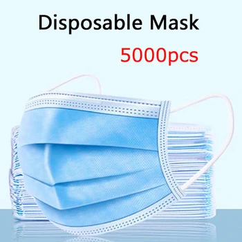 

1000pcs 2000pcs 5000pcs Disposable Face Mask Respirator Mouth Cover Non-Woven Mask 3-Layer Protective Masks