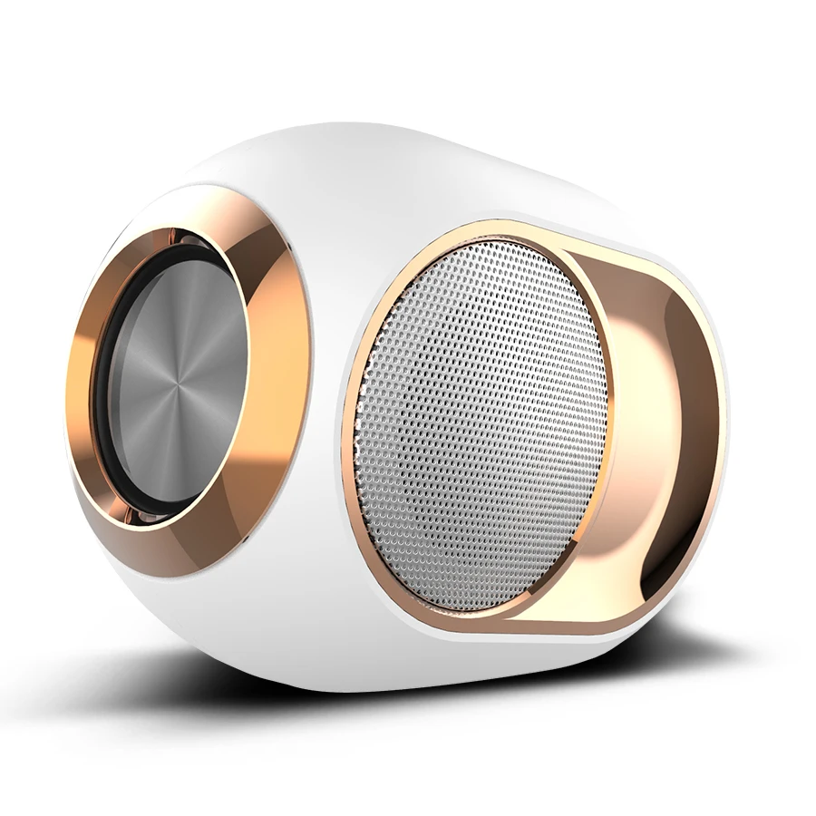 White Gold Bluetooth 5,0 динамик беспроводные колонки TWS Портативная колонка водонепроницаемый открытый стерео Поддержка TF AUX USB FM для телефона ПК - Цвет: White Gold