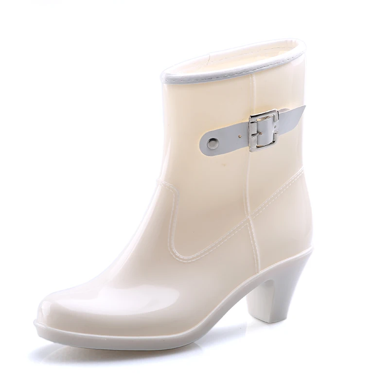 women's high heel rain boots