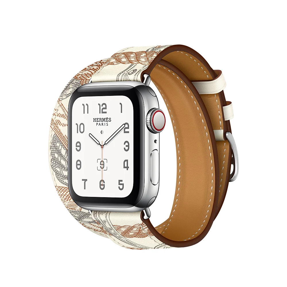 Ремешок для Apple watch band 5 4 44 мм 40 двойной тур из натуральной кожи correa iwatch 3 2 42 38