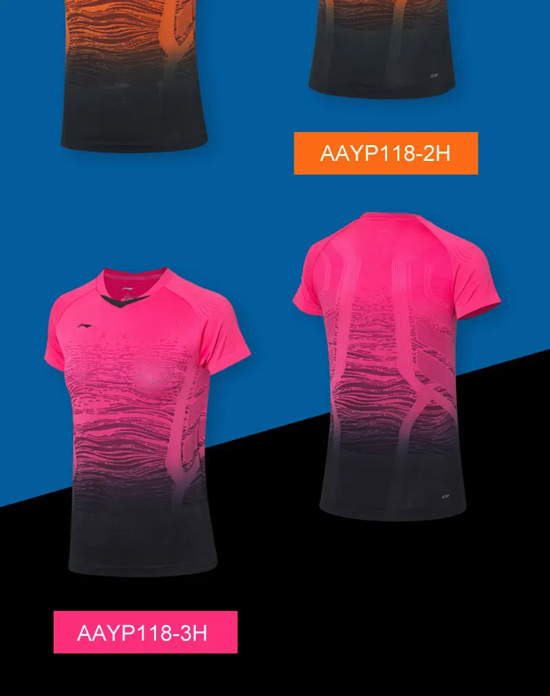 Li-Ning Женские топы для соревнований по бадминтону на сухой дышащей бесшовной подкладке спортивные футболки AAYP118 WTS1536