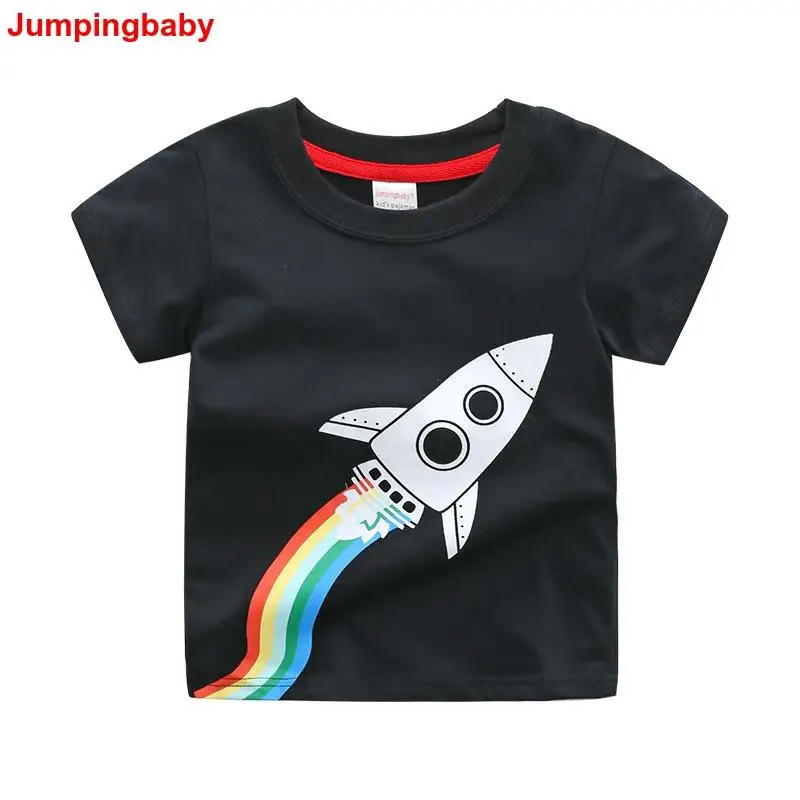 Jumpingbaby/ г. Футболка для мальчиков летние топы, детская одежда футболка с принтом животных Koszulka, футболки с изображением динозавра, Enfant, футболка, костюмы