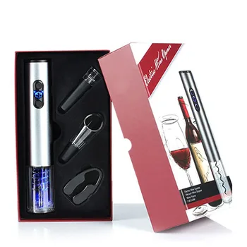 

Electric Automatic Wine Bottle Opener Set With Stopper Wine Pourer Paper Cutter Gift Set Household Kitchen Supplies Tools Kit