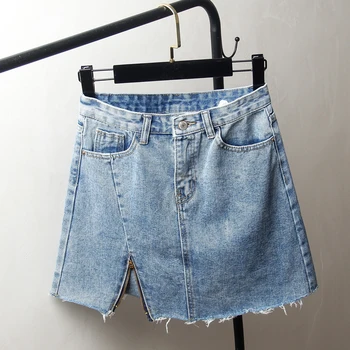 

2020 Summer New Fashion Denim Skirt Loose High Waist a Word Bag Hip sexy jean Skirts womens plus size jeans skirts femme