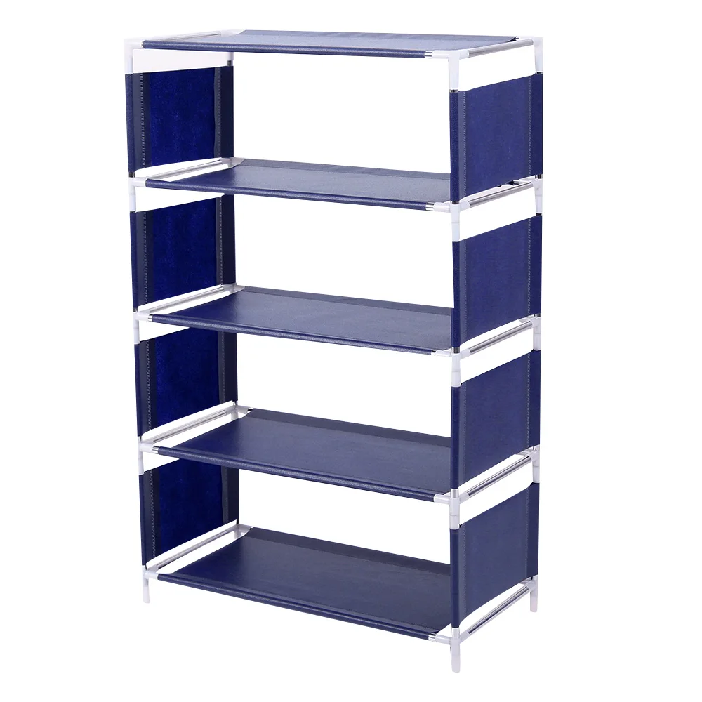 5 layer sapphire Удобная полка-держатель для обуви на шкаф для хранения DIY креативные бытовые принадлежности обувной шкаф Обувь Вешалка тапочки многоэтажная полка для обуви - Цвет: 5 layer sapphire