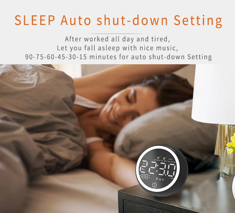 #*Cheap Bluetooth Speaker Radio Alarm Clock With USB LED Digital Table Clock speaker Home Digital Clock Phone Control speaker