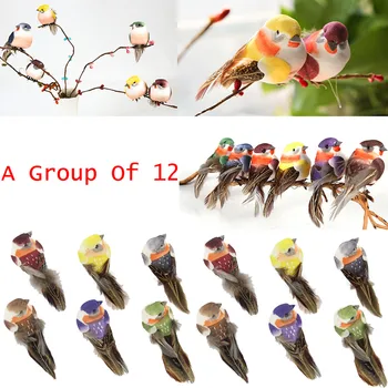 

12PC/Set Mini bird Artificial Feather Foam Doves Wedding Decor Venue Ornament Miniature Fairy Garden Decoration Home Decor #L5