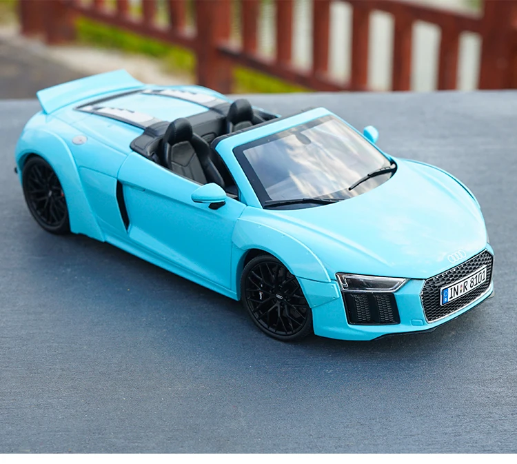 Авторизованный подлинный 1/18 масштаб Audi R8 V10 plus R8 литой синий автомобиль модель на день рождения/Рождество подарок, коллекция