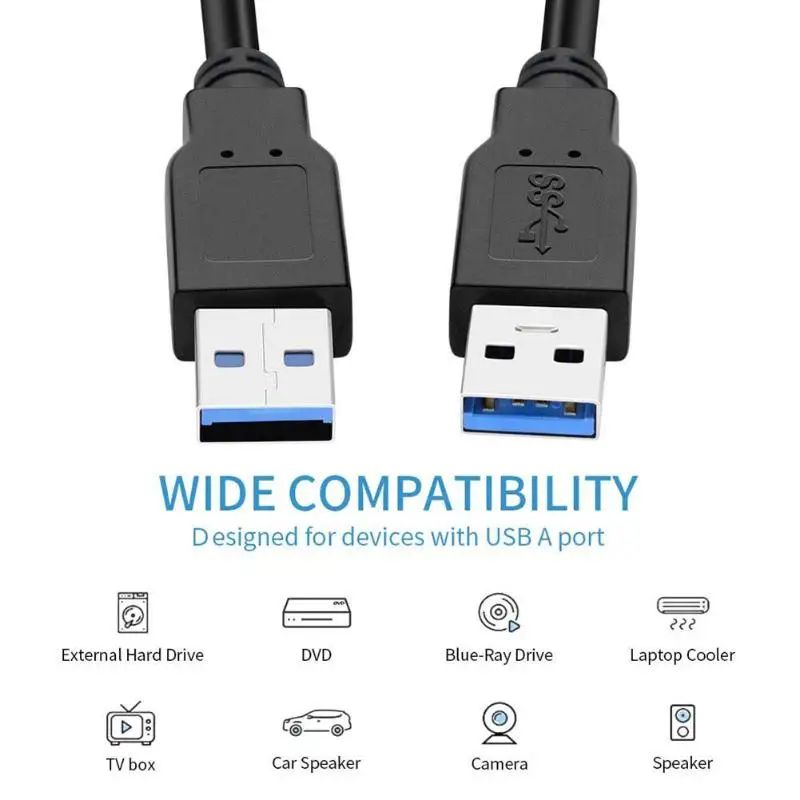 USB к USB Удлинительный кабель Тип A папа-папа USB 3,0 удлинитель для радиатора жесткого диска Webcom USB 3,0 удлинитель кабеля