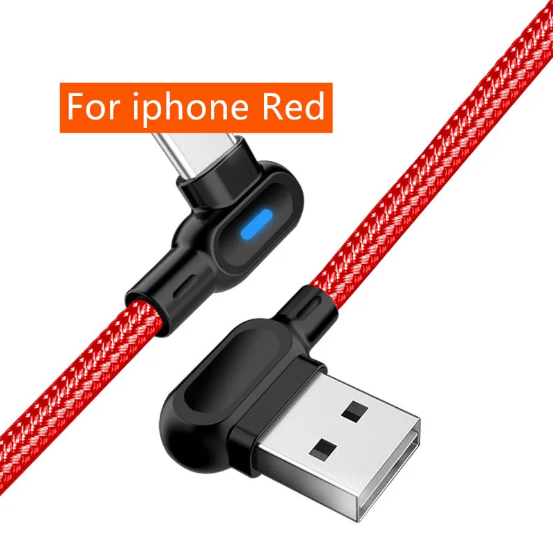 Светодиодный кабель Micro usb type-C, зарядное устройство для телефона, Microusb, быстрая зарядка для samsung, Xiaomi, huawei, Andriod, type-C, USB-C, шнур для передачи данных - Цвет: Red For iphone